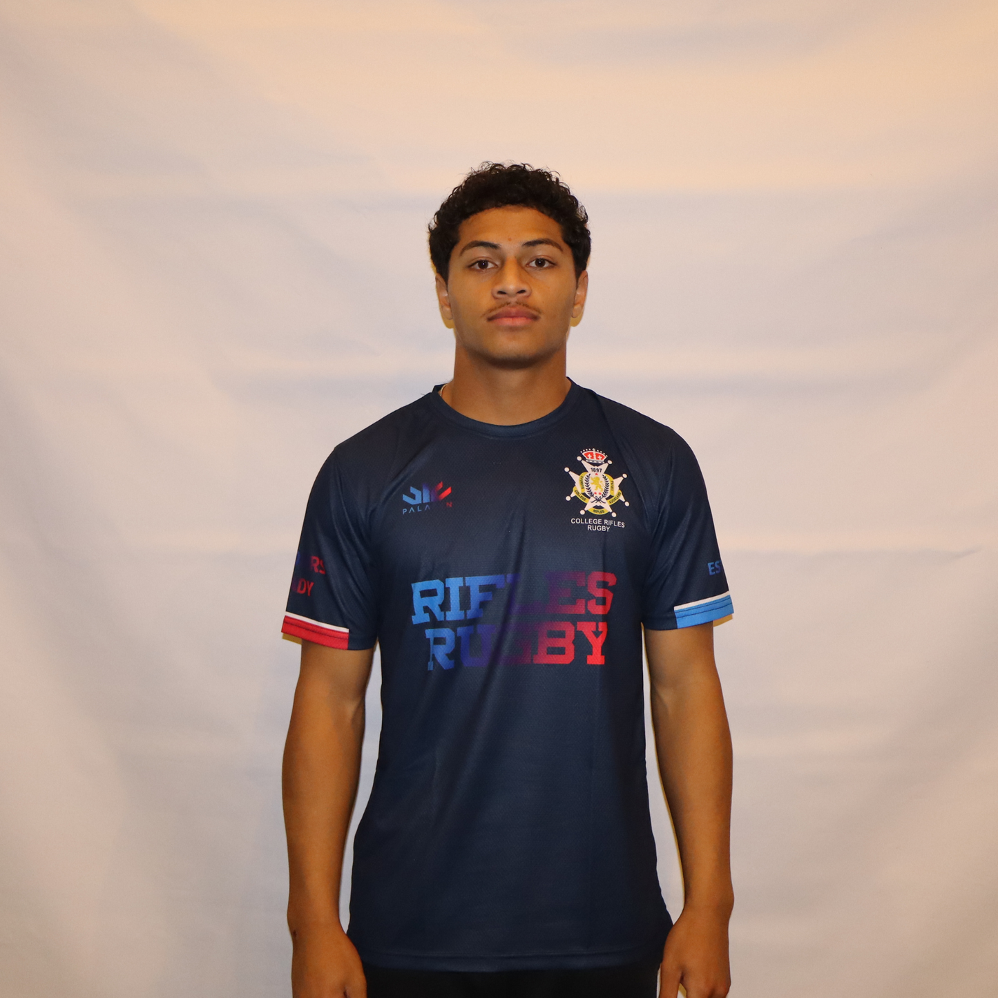 Blue & Pink Rifles Rugby Tee