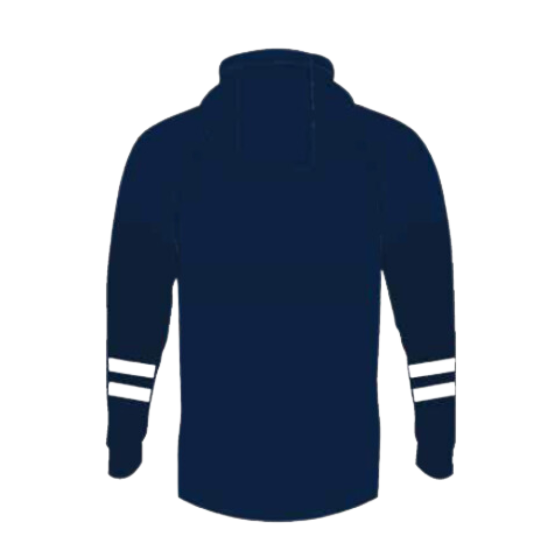 Navy Blue Hoodie with Stripes