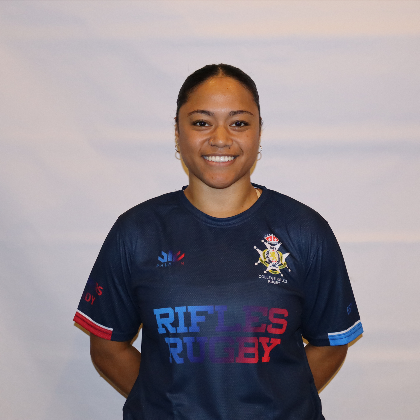 Blue & Pink Rifles Rugby Tee