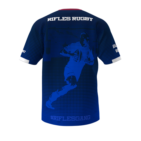 Blue & White Rifles Rugby Tee