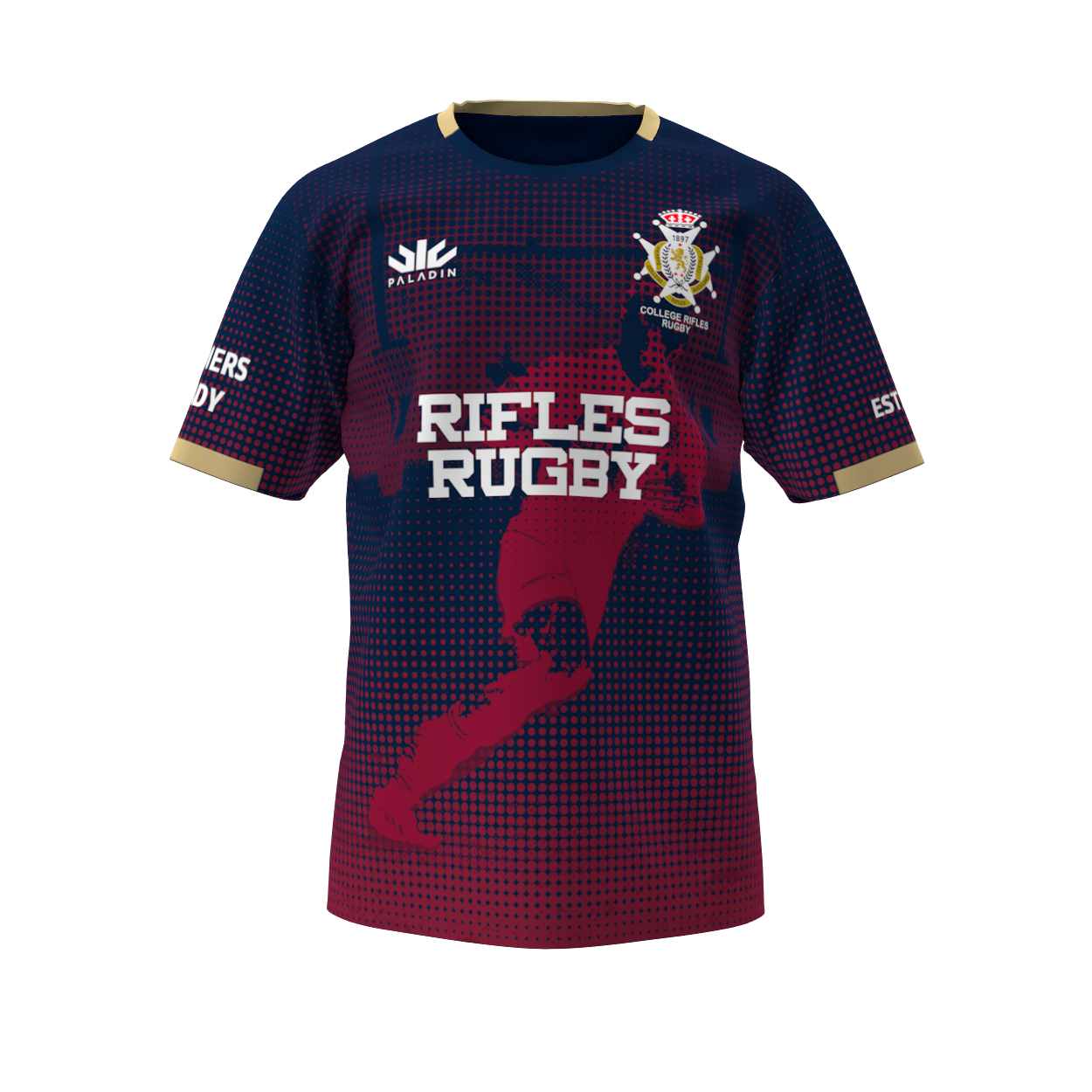 Maroon & Gold Rifles Rugby Tee