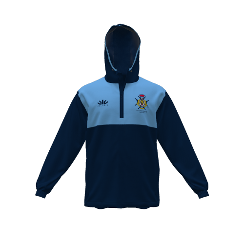 Blue Quarter Zip Jacket with Hood