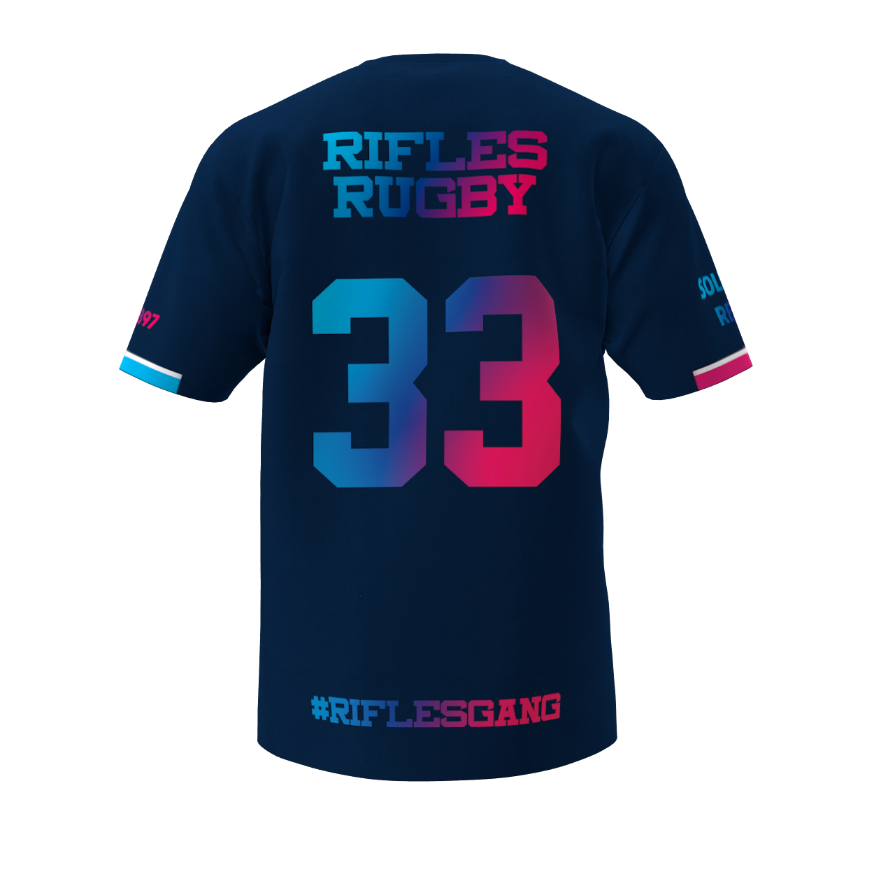 Blue & Pink Rifles Rugby Tee