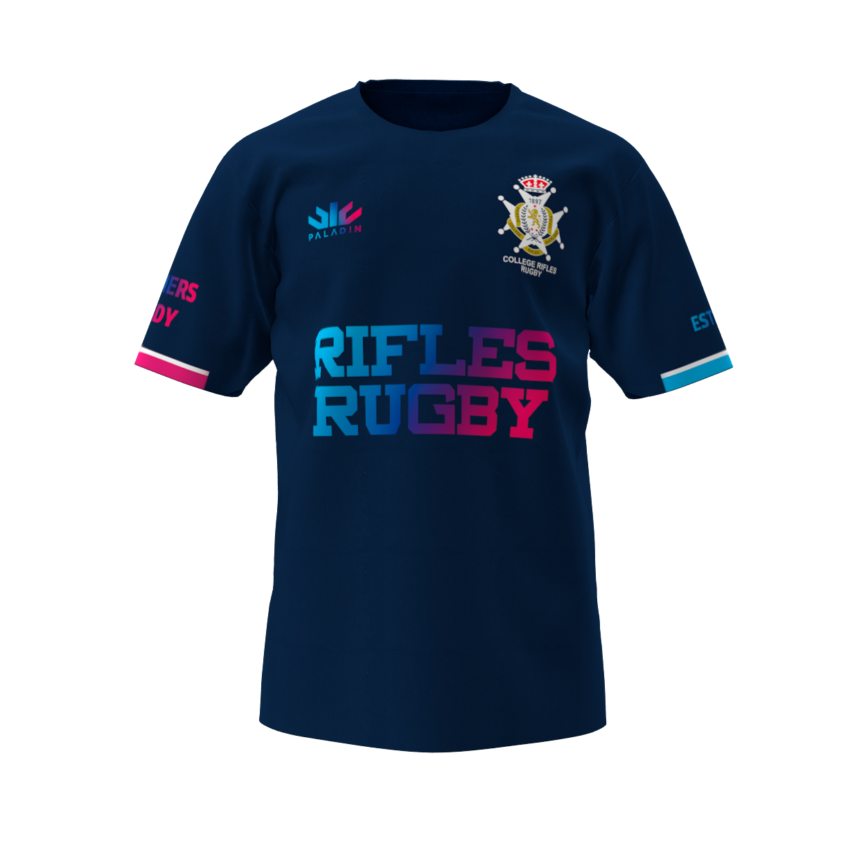 Blue & Pink Rifles Rugby Tee